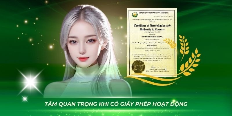Giấy phép hoạt động sẽ khiến người chơi yên tâm cá cược